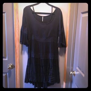 Free People Black Peasant Dress